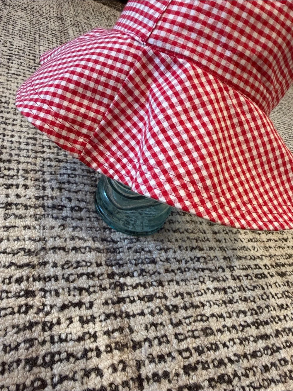 Red Gingham Bucket Hat for woman’s